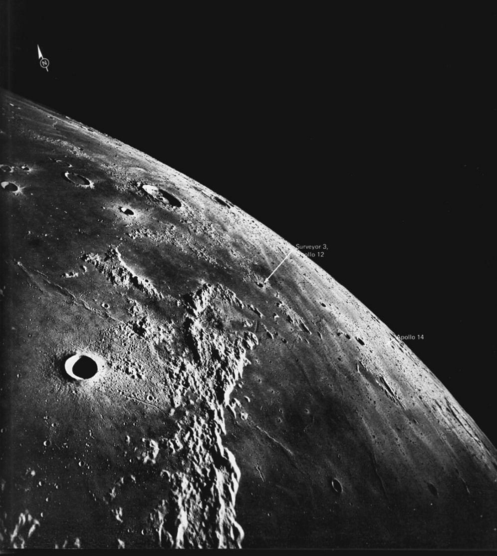 FIGURE 26. - Apollo 16 crossed the central highlands and then looked northward into southern Oceanus Procellarum.