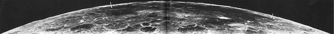 FIGURE 22. - The Apollo 17 panoramic camera peers from the far-side hemisphere onto the near side.