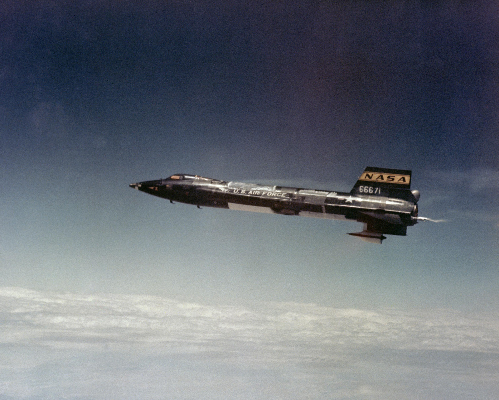 aerial photo of the X-15 in flight